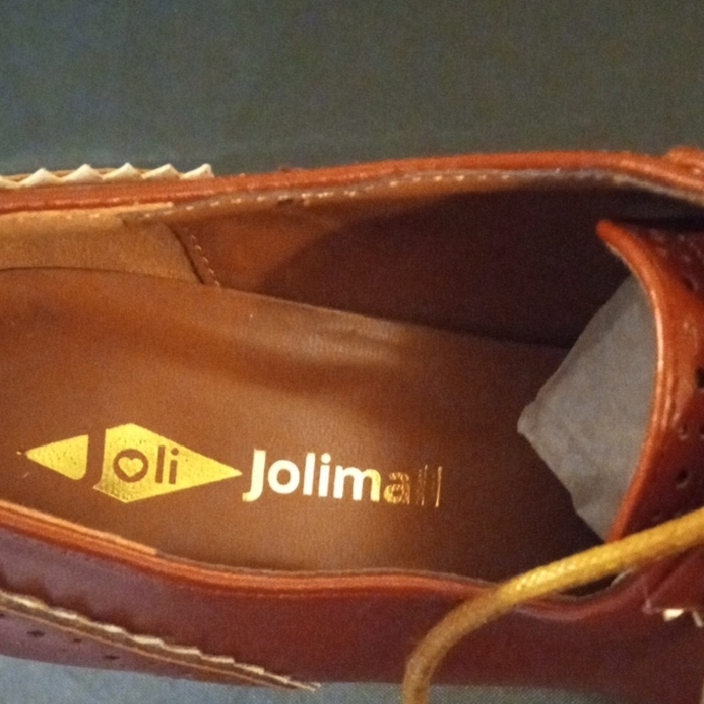 JoliMall Reddish Brown Brogue Oxford Heels 7 Dark Academia Twee - Picture 2 of 16